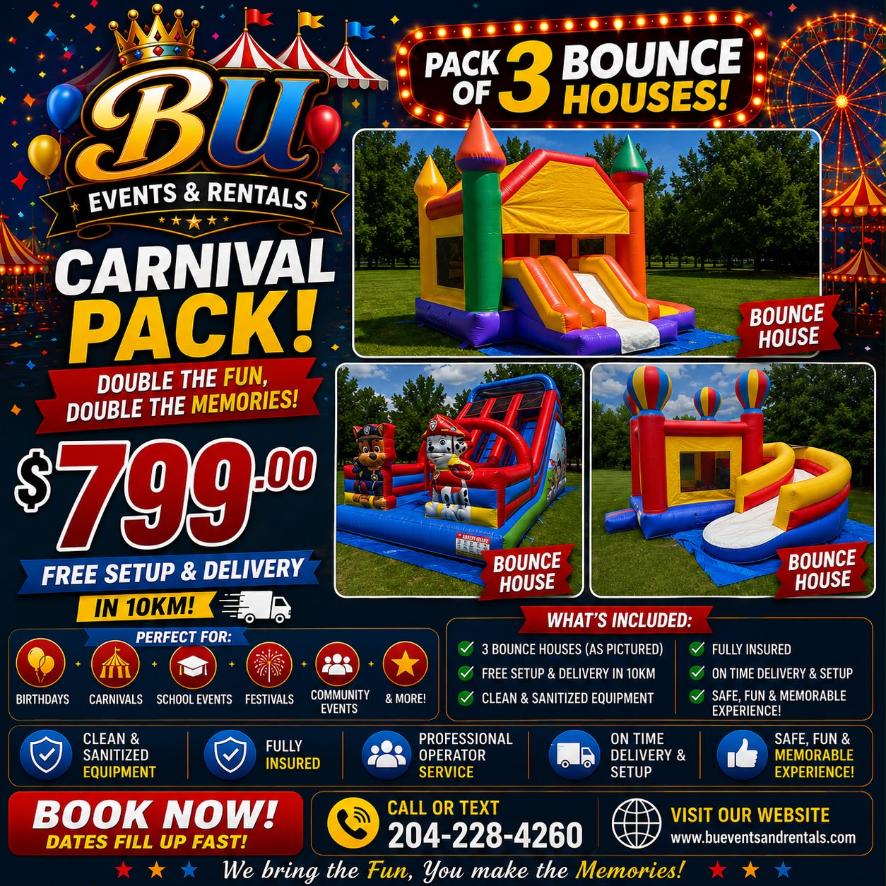 Carnival Pack 3-Bounce Houses